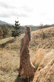 Fia Midi Dress Tan Floral