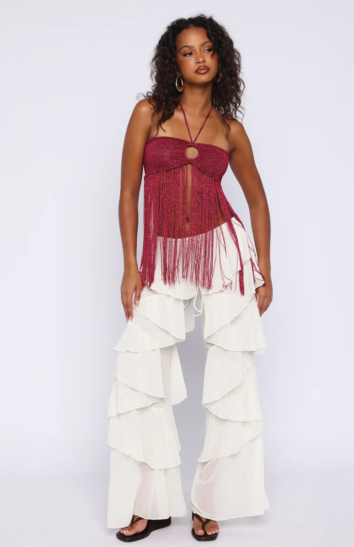 Boho Breeze Fringe Top Granita