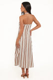 Katherine Midi Dress Brown Stripe
