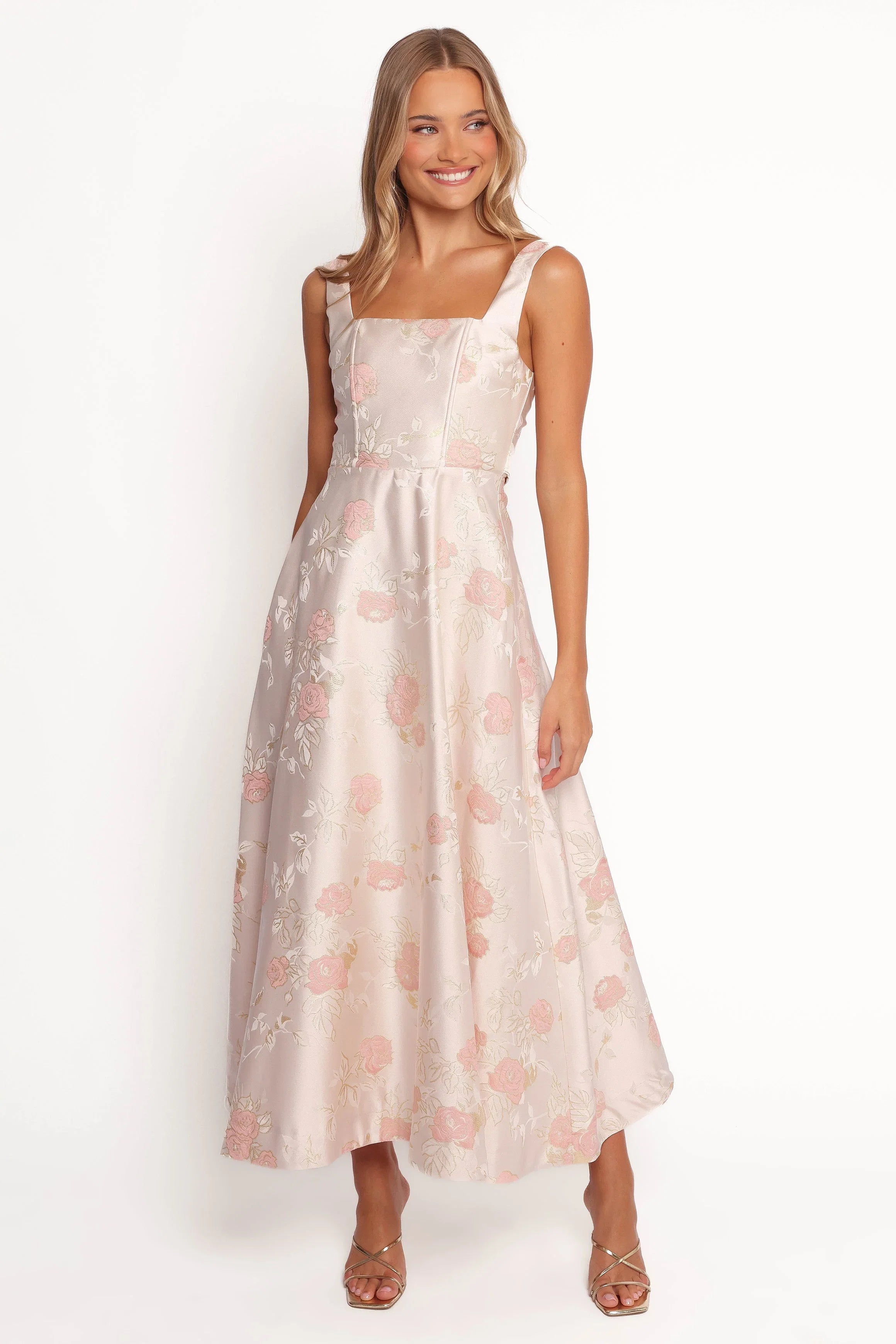 Zaria Midi Dress Pink Floral