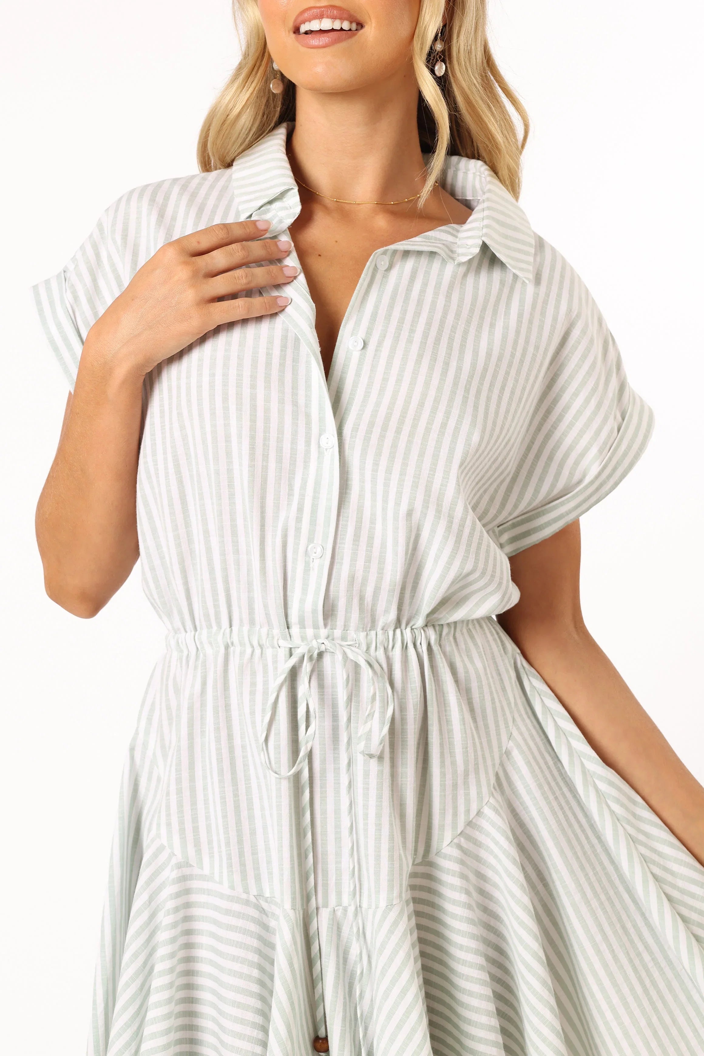 Ilsa Mini Dress Sage Stripe
