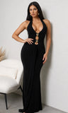 Zalyra Halter Cutout Maxi Dress Black