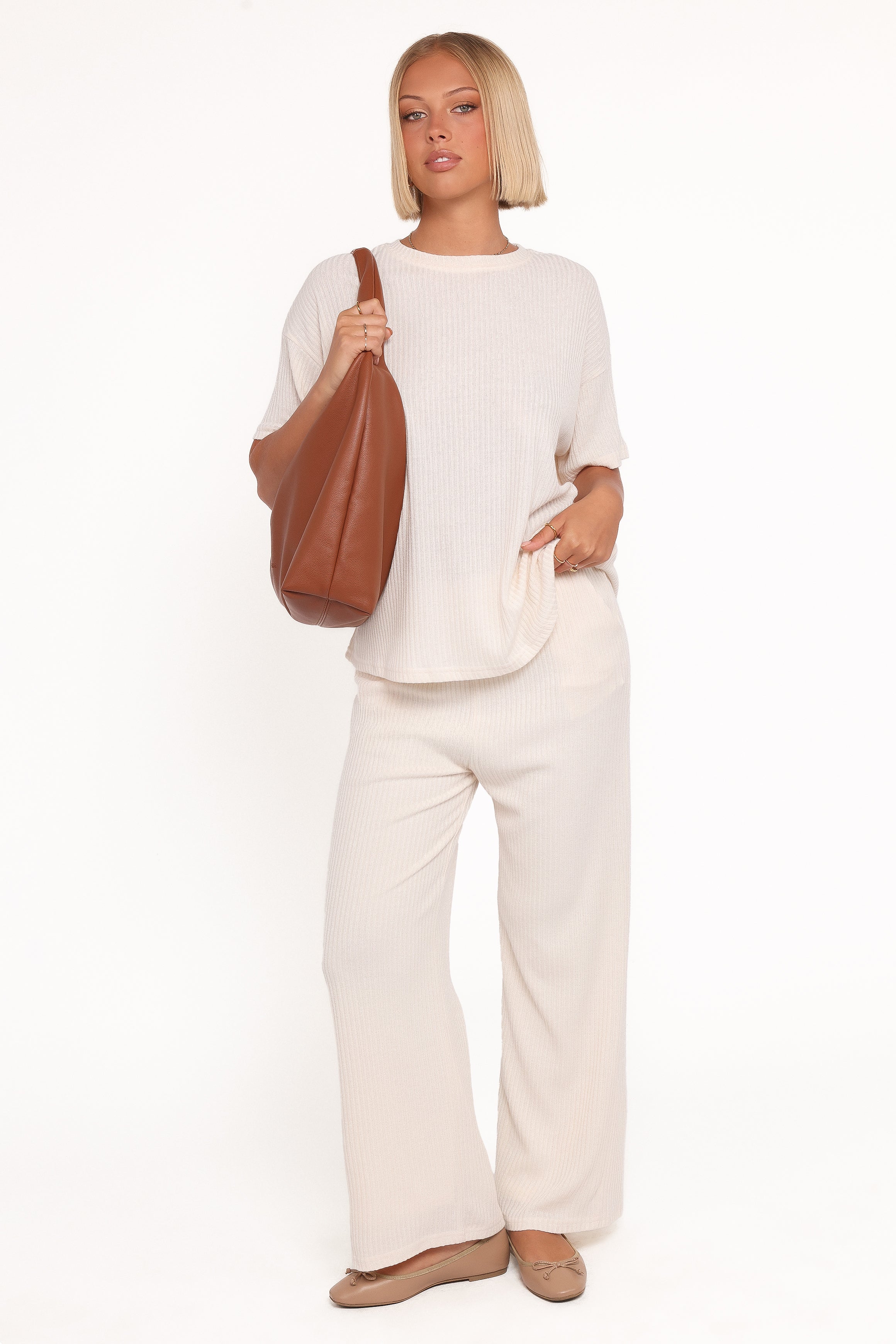 Granger Knit Pant Set Cream