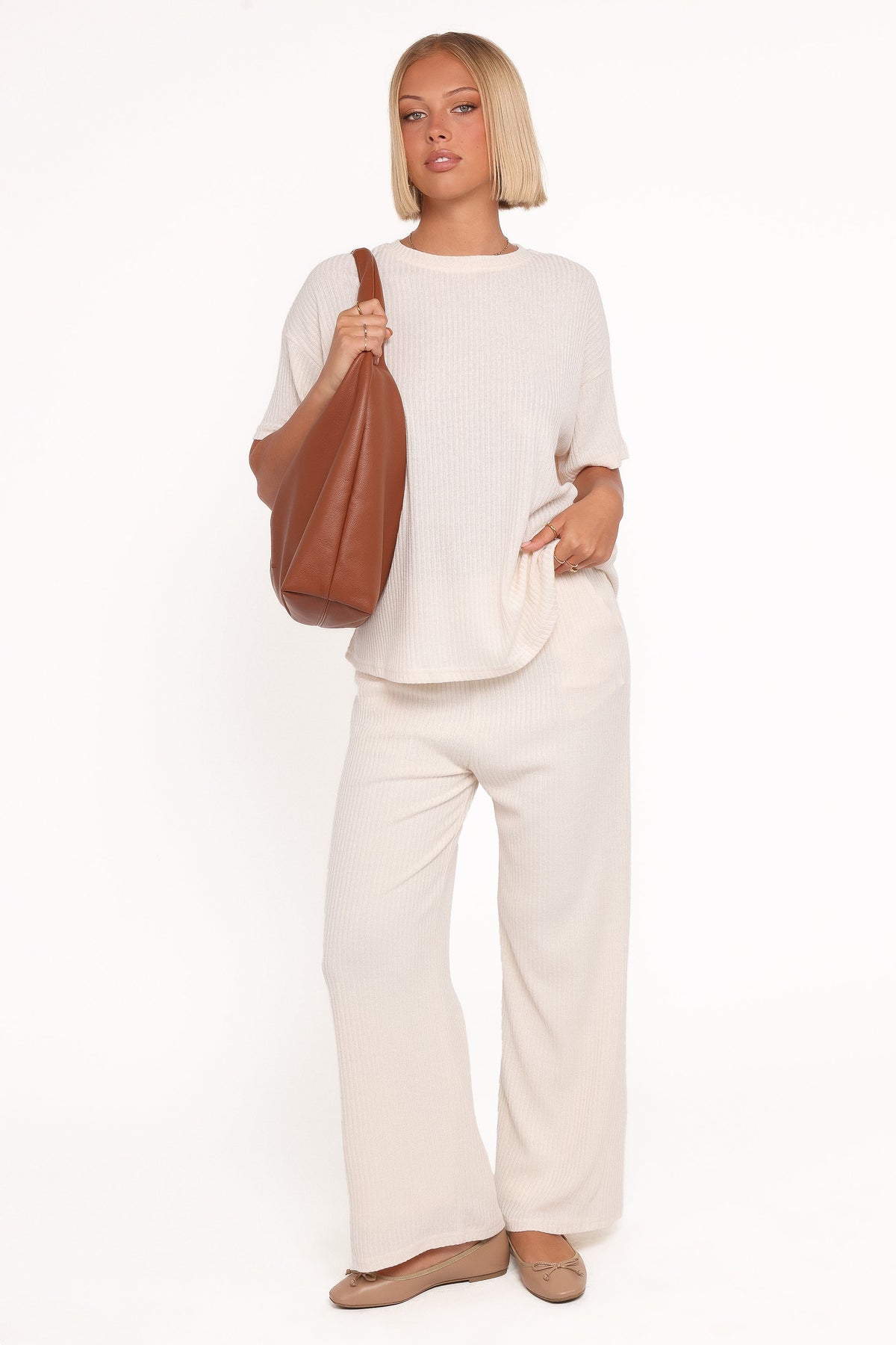 Granger Knit Pant Set Cream