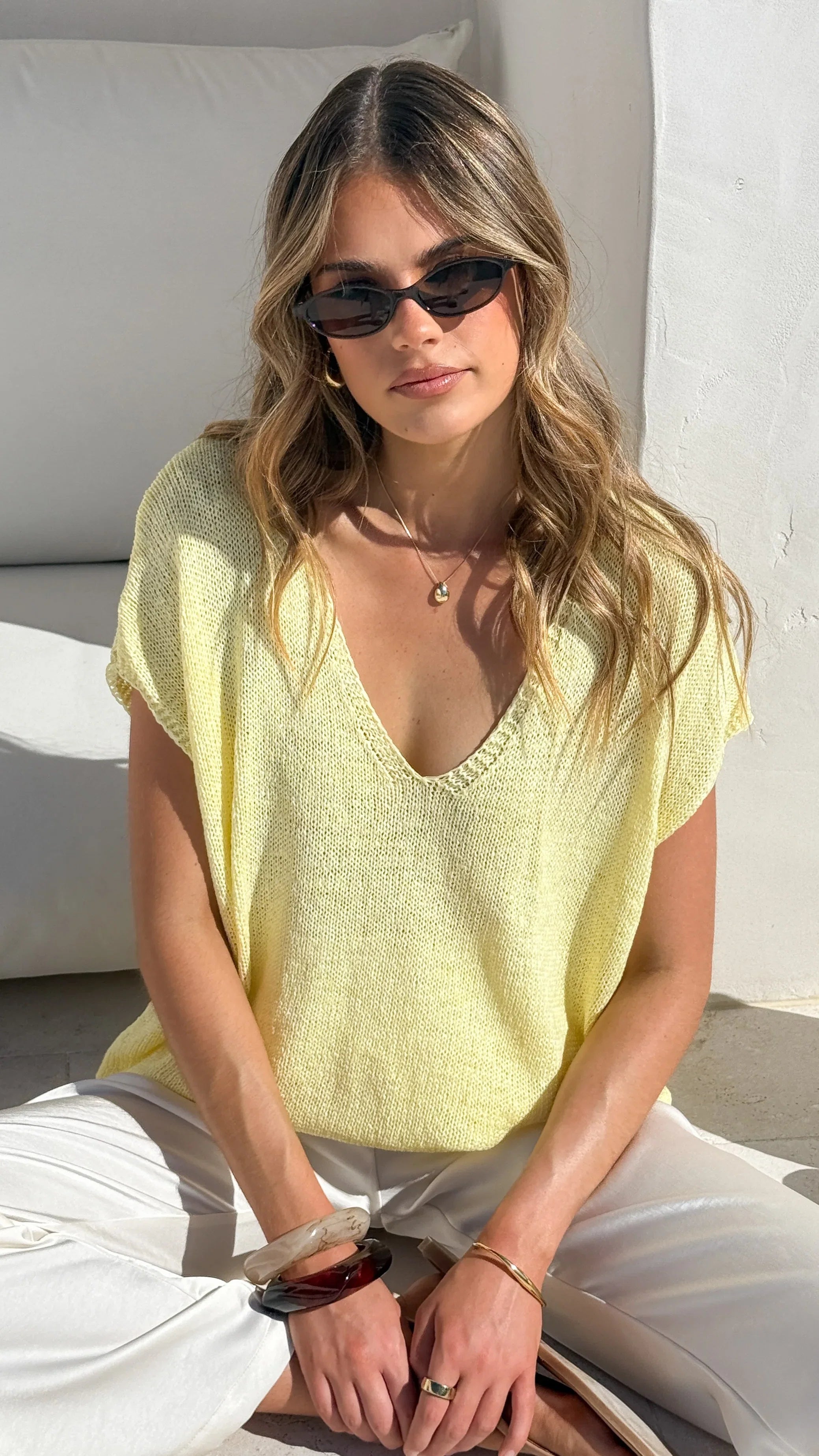 Stelaria Knit Top Yellow