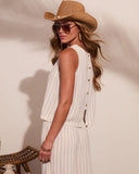 Lainee Striped Linen Blend Tank Top