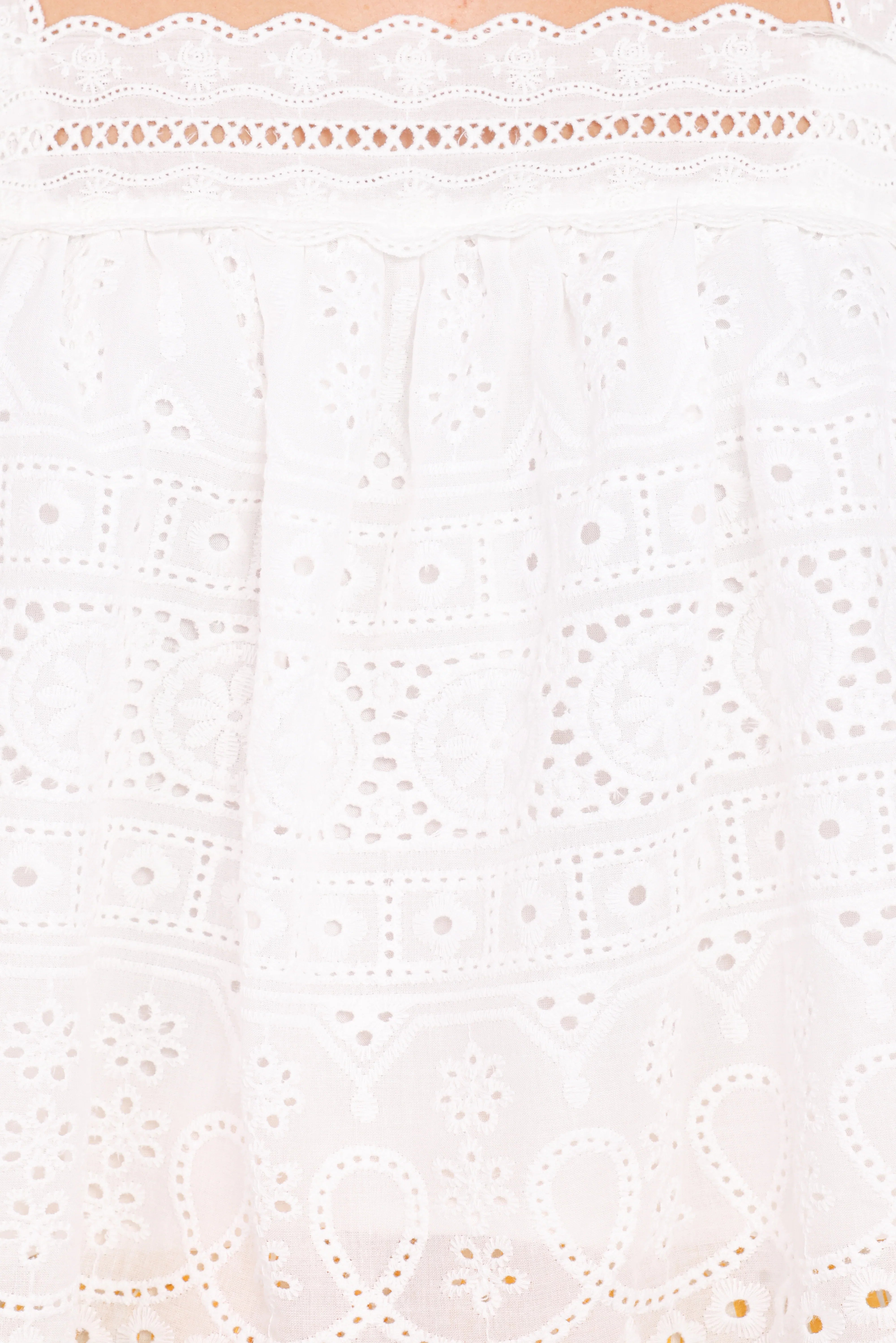 Aideen Eyelet Top White