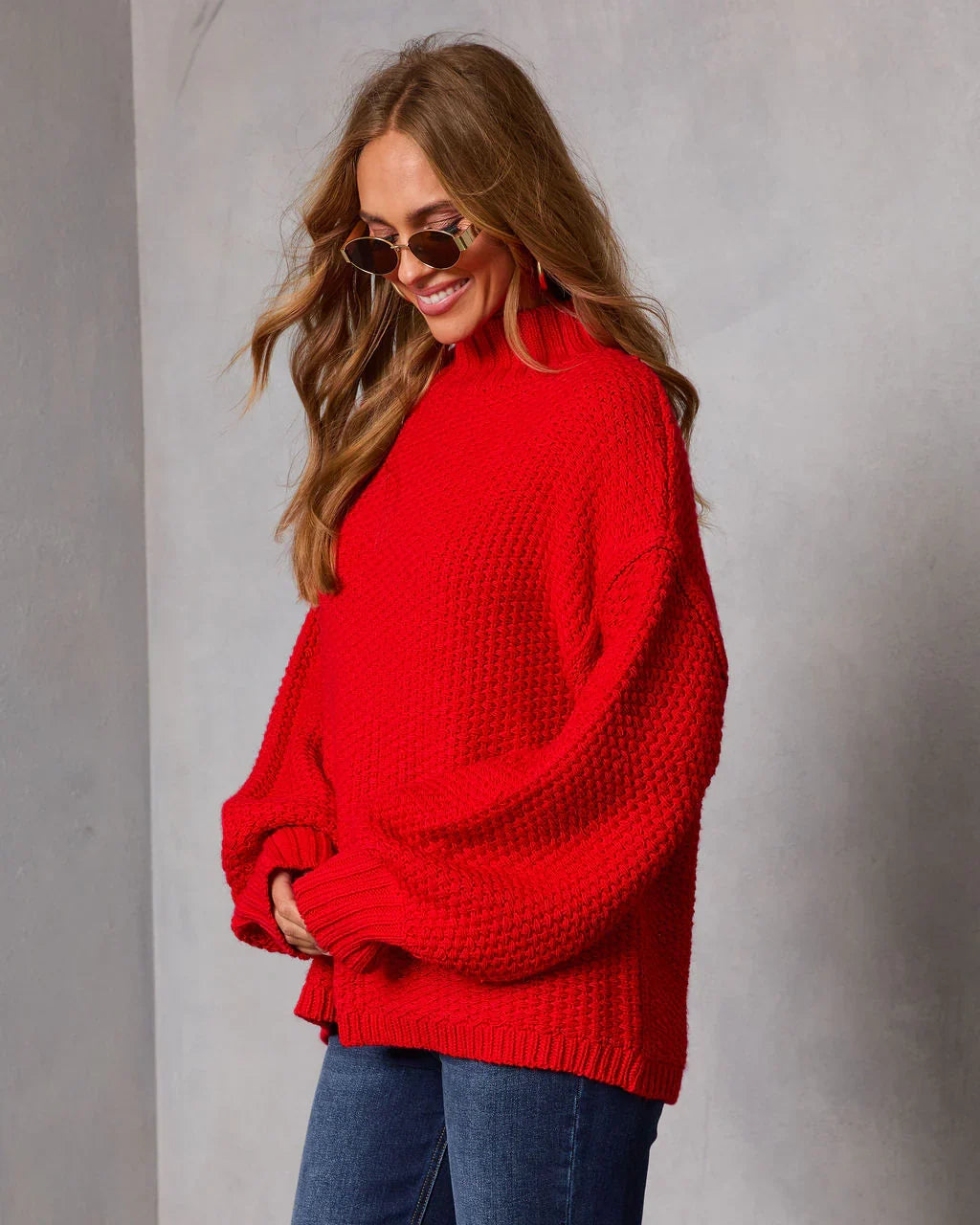 Cozy Slay Knit Mock Neck Sweater
