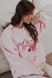 Cherry Martini Graphic Sweatshirt Pink