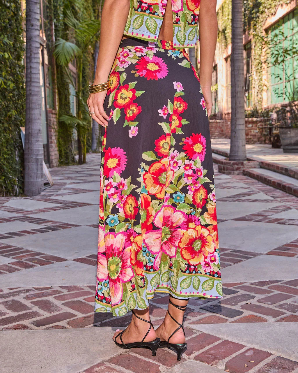 Petal Coast Floral Print Maxi Skirt