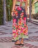Petal Coast Floral Print Maxi Skirt