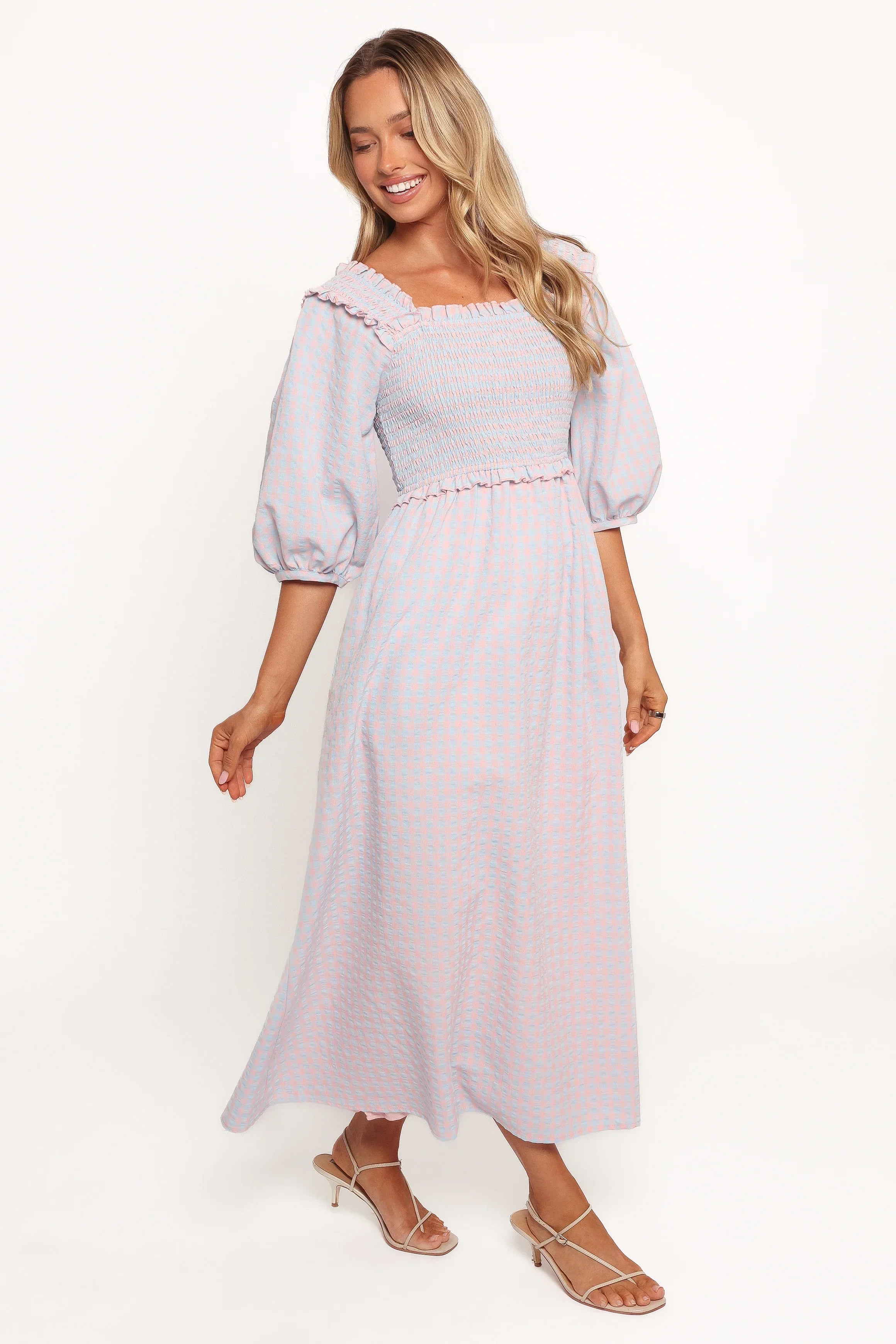 Lille Midi Dress Blue Gingham