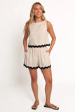 Katy Short Set Cream Black