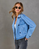 Sable Hour Double Breasted Denim Trench