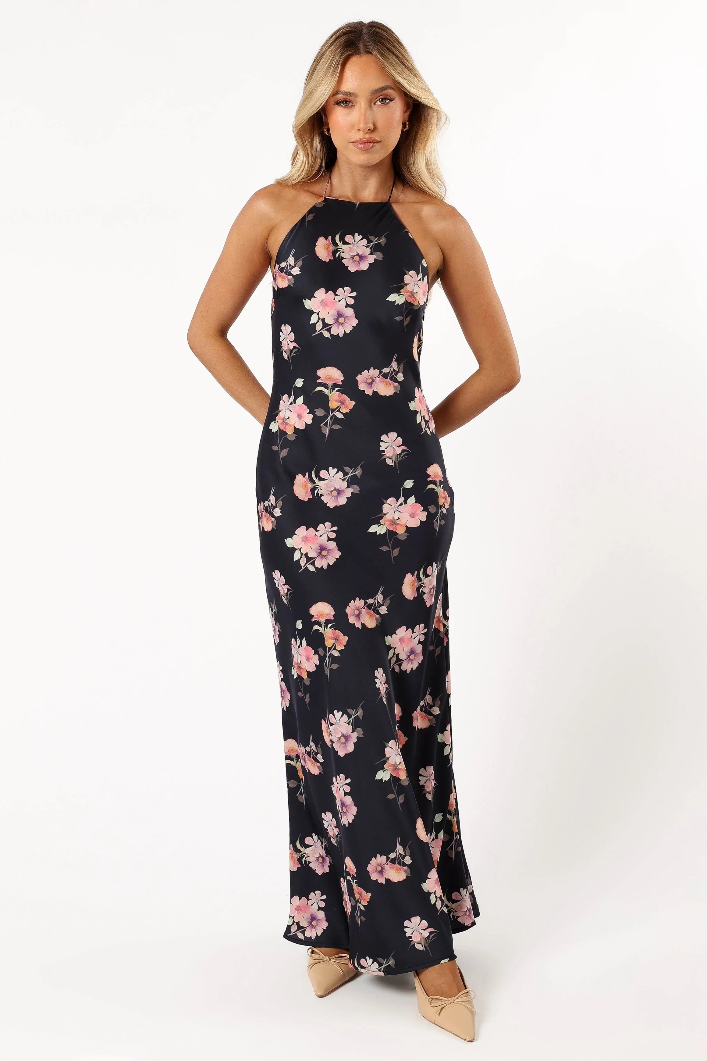 Hadley Halterneck Maxi Dress Black Floral
