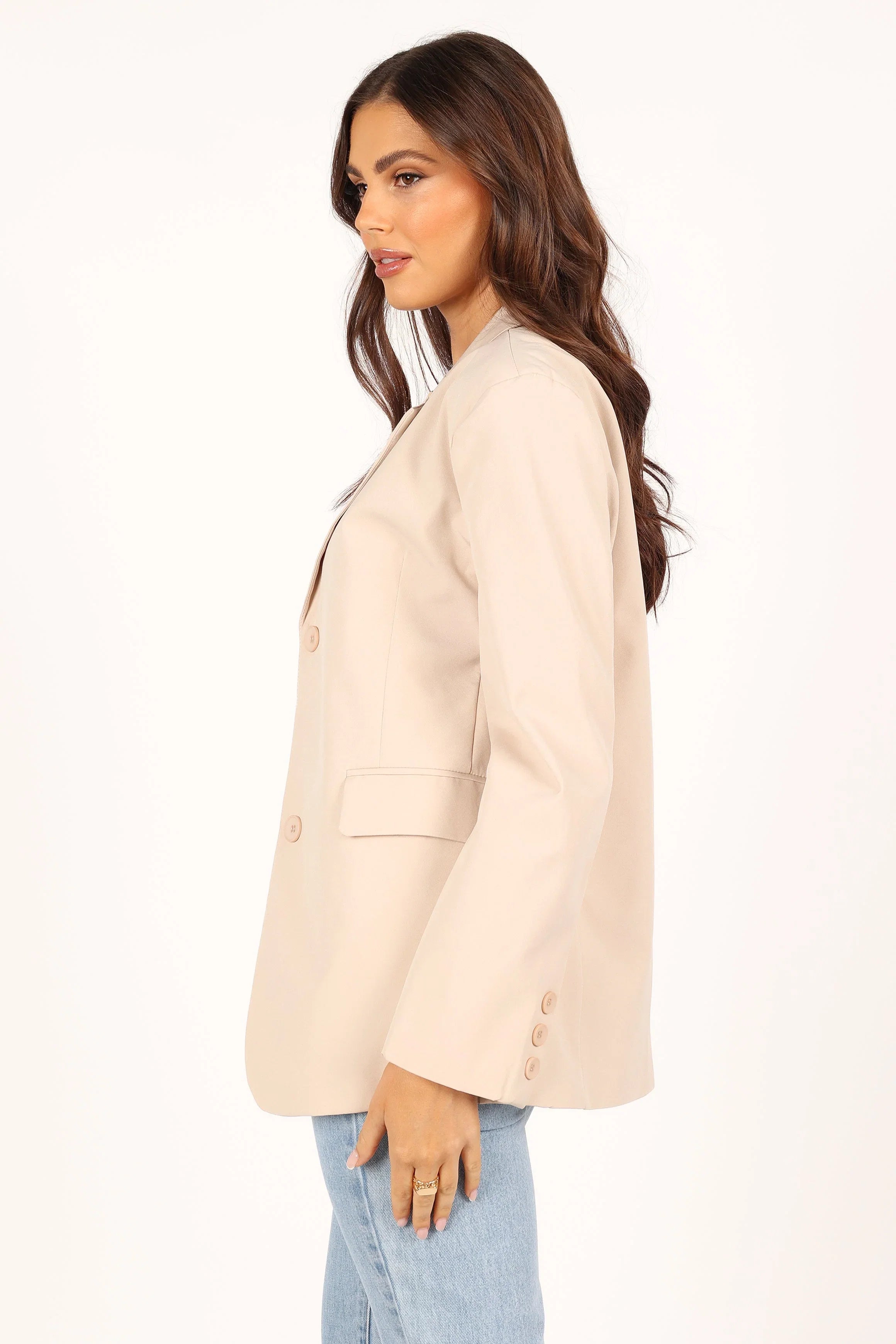 Myla Single Button Blazer Cream