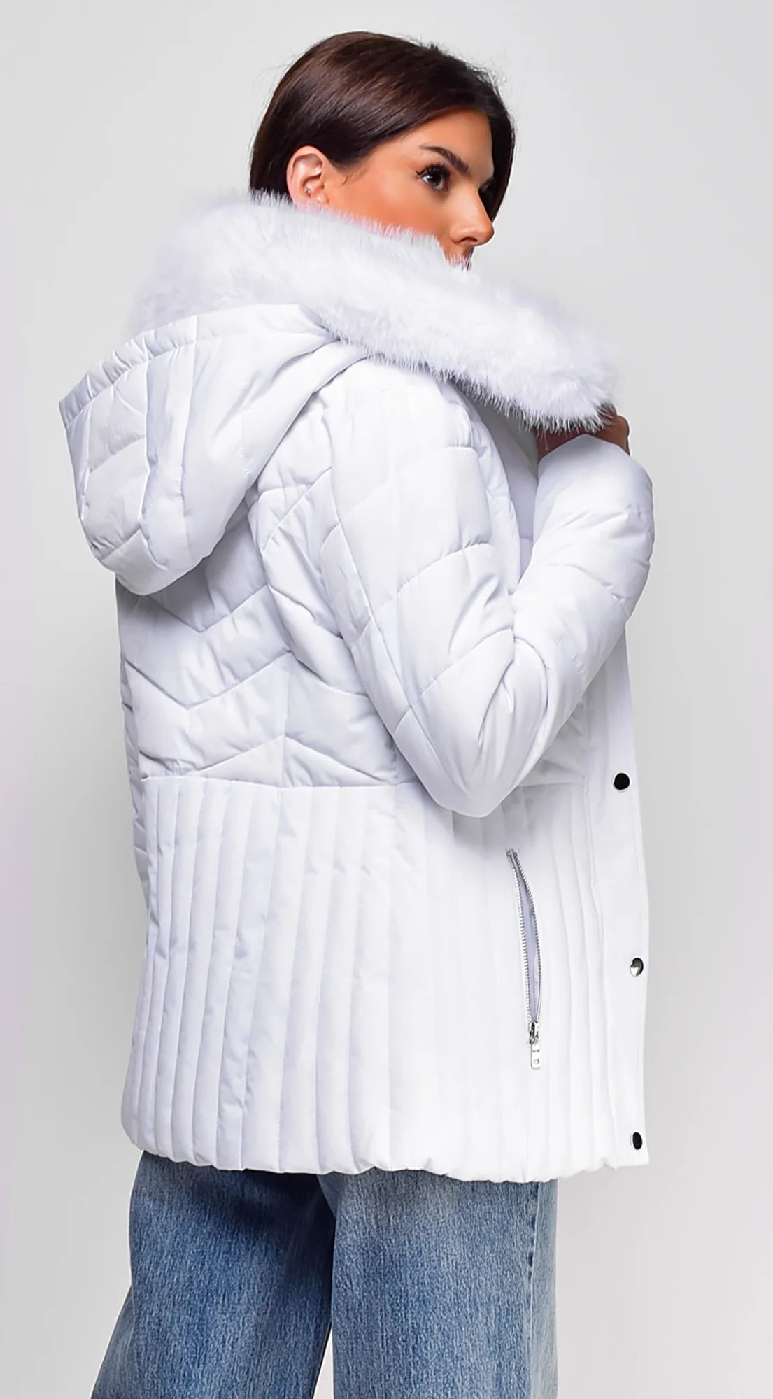 Veda Puffer Coat White