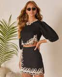 Terrie Contrast Design Crop Top