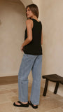 Annie Scoop Neck Tank Black