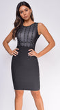 Azlynn Black Studded Bandage Dress