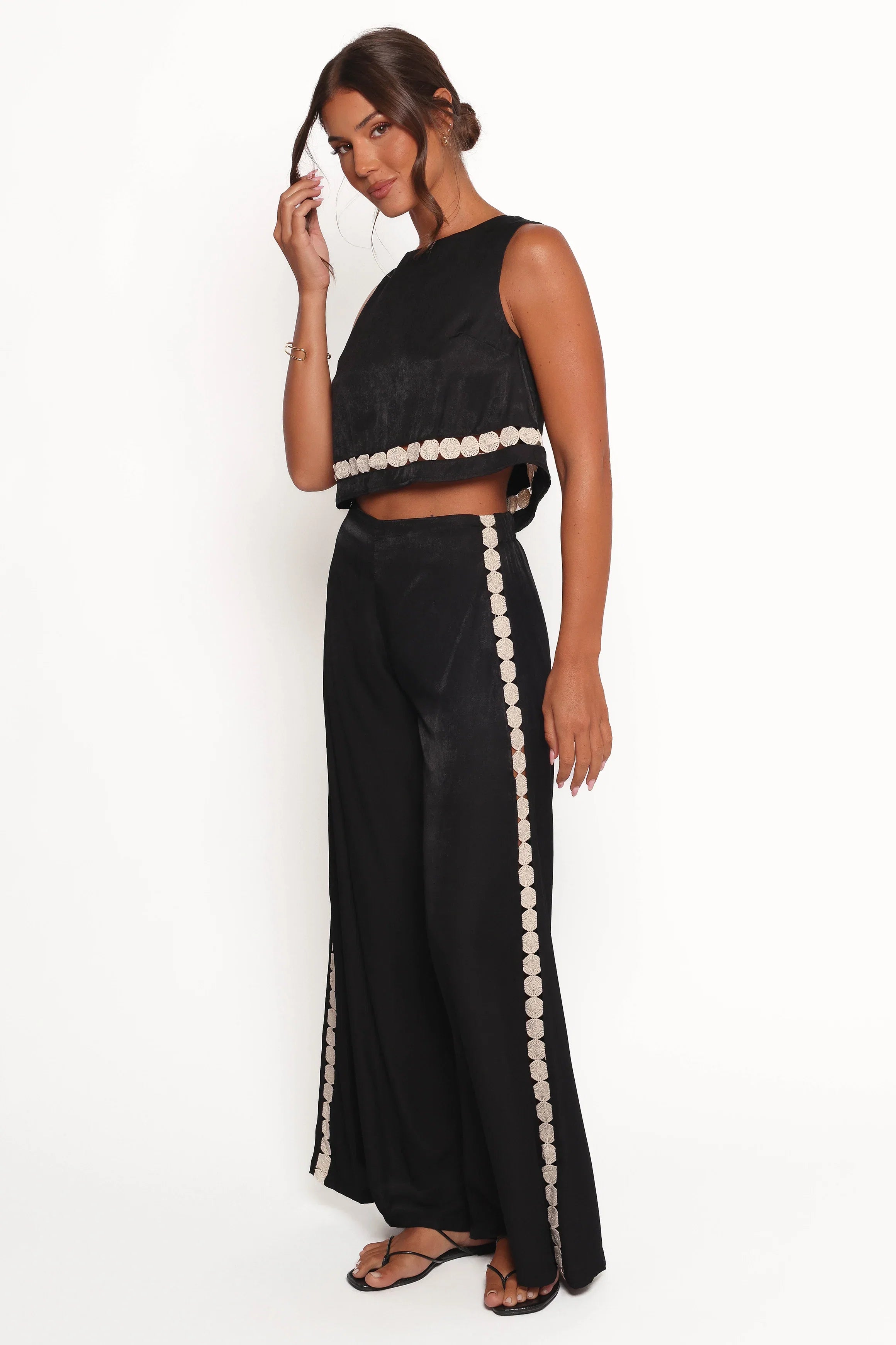 Margarete Pant Set Black Cream