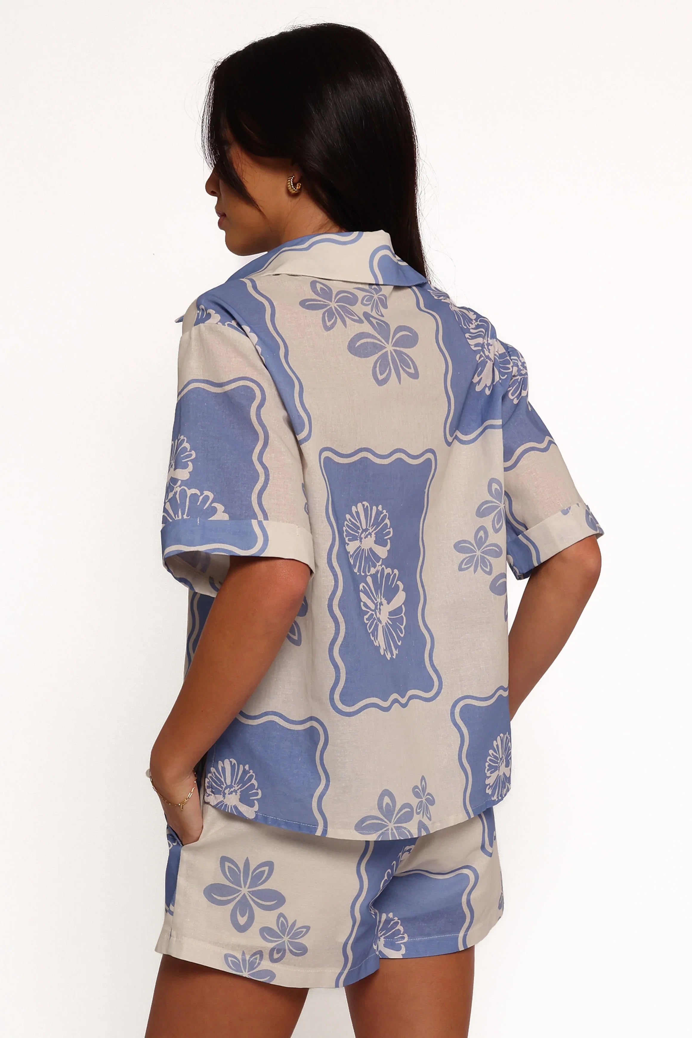 Shellie Short Sleeve Shirt Blue Dahlia