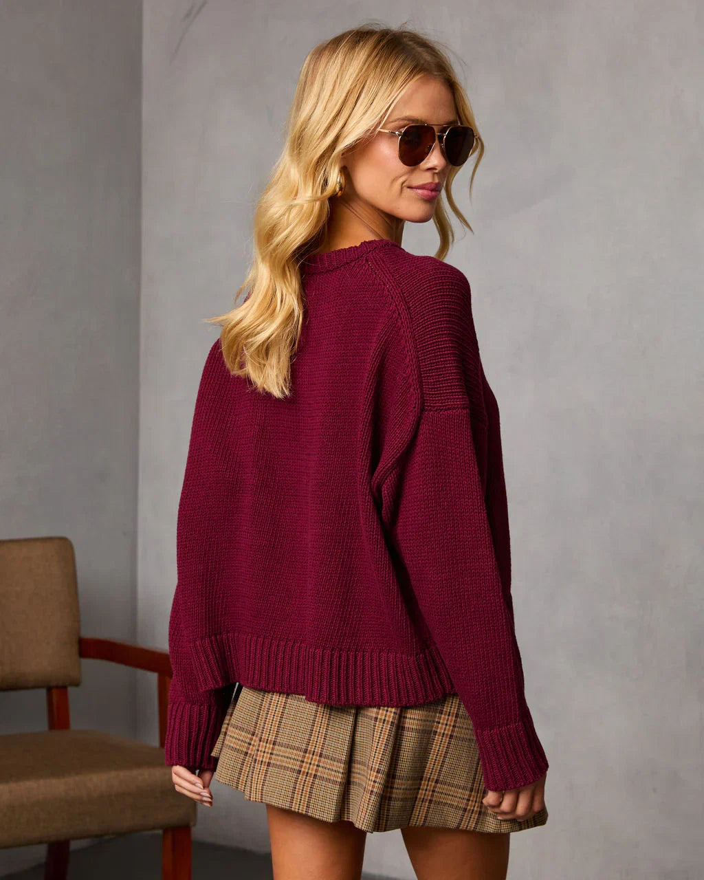 Bilos Relaxed Ribbed Knit Sweater