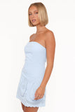 Aston Strapless Mini Dress Blue