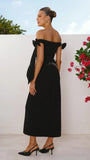 Zylah Off Shoulder Midi Dress Black