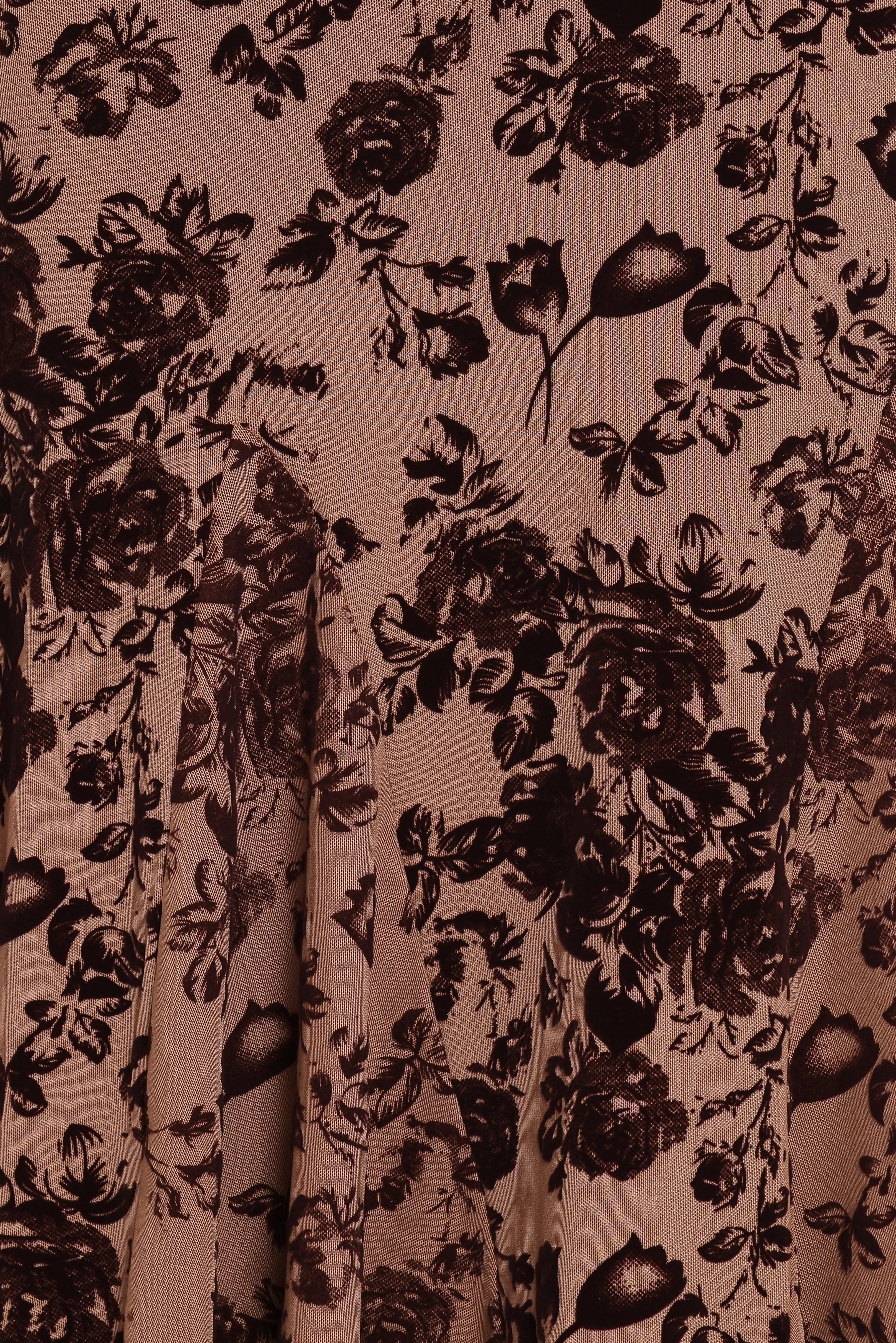 Lolita Midi Dress Brown Floral