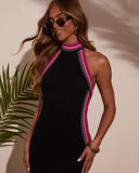 Mai Tai Contrast Halter Midi Dress