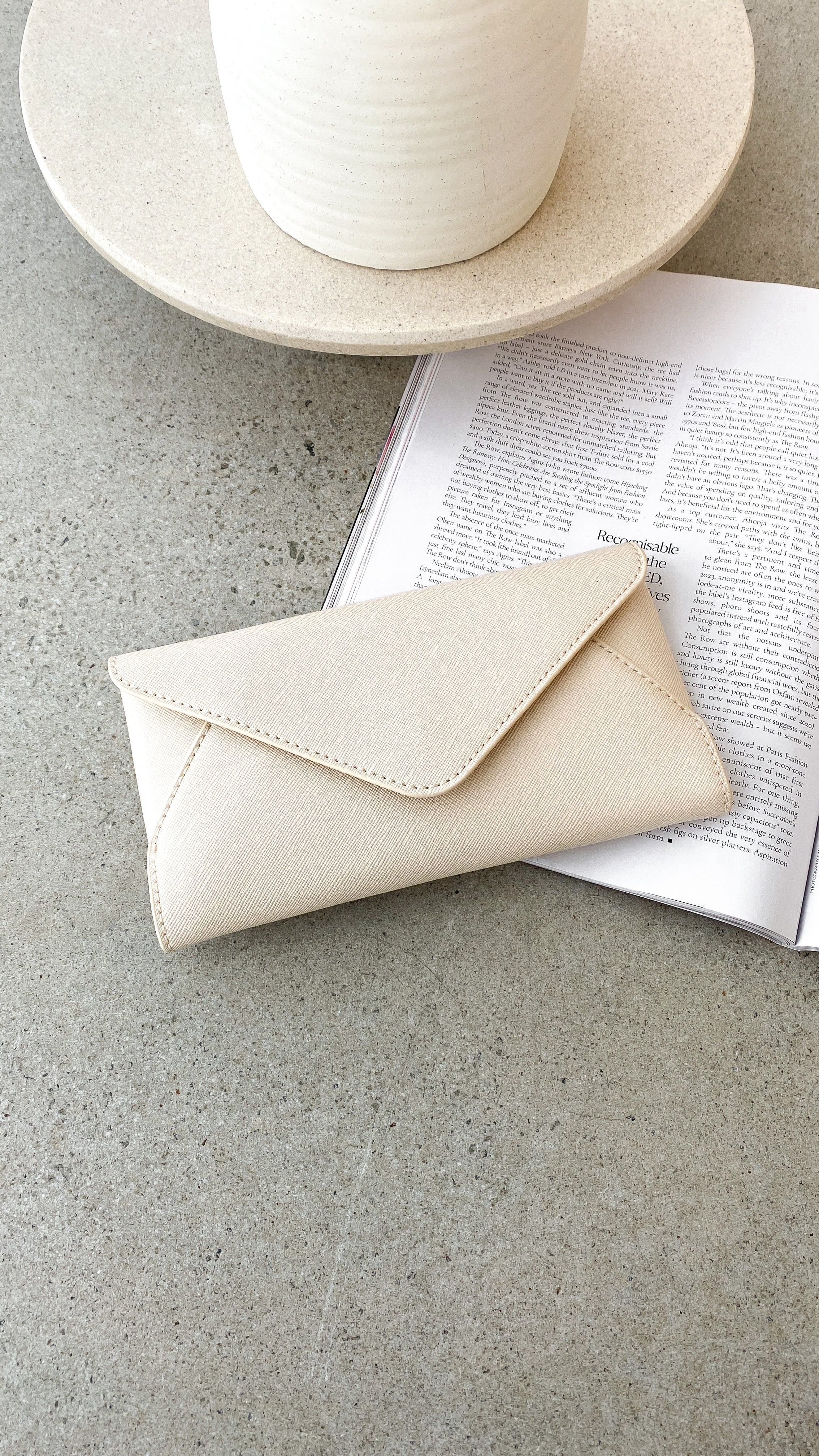 Carmen Envelope Cross Body Bag Cream