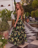 Spring Gala Strapless Floral Maxi Dress