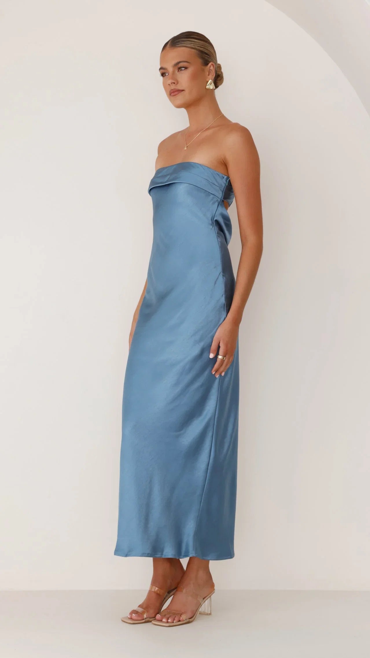 Gisele Maxi Dress Steel Blue