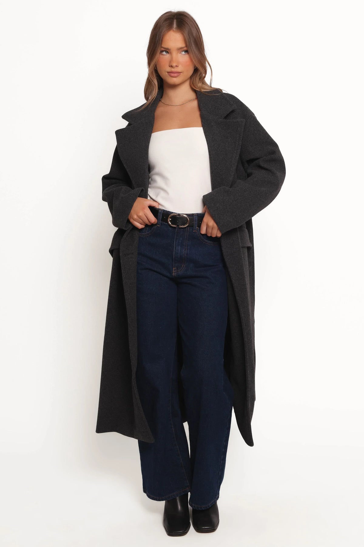 Brylie Oversized Coat Charcoal