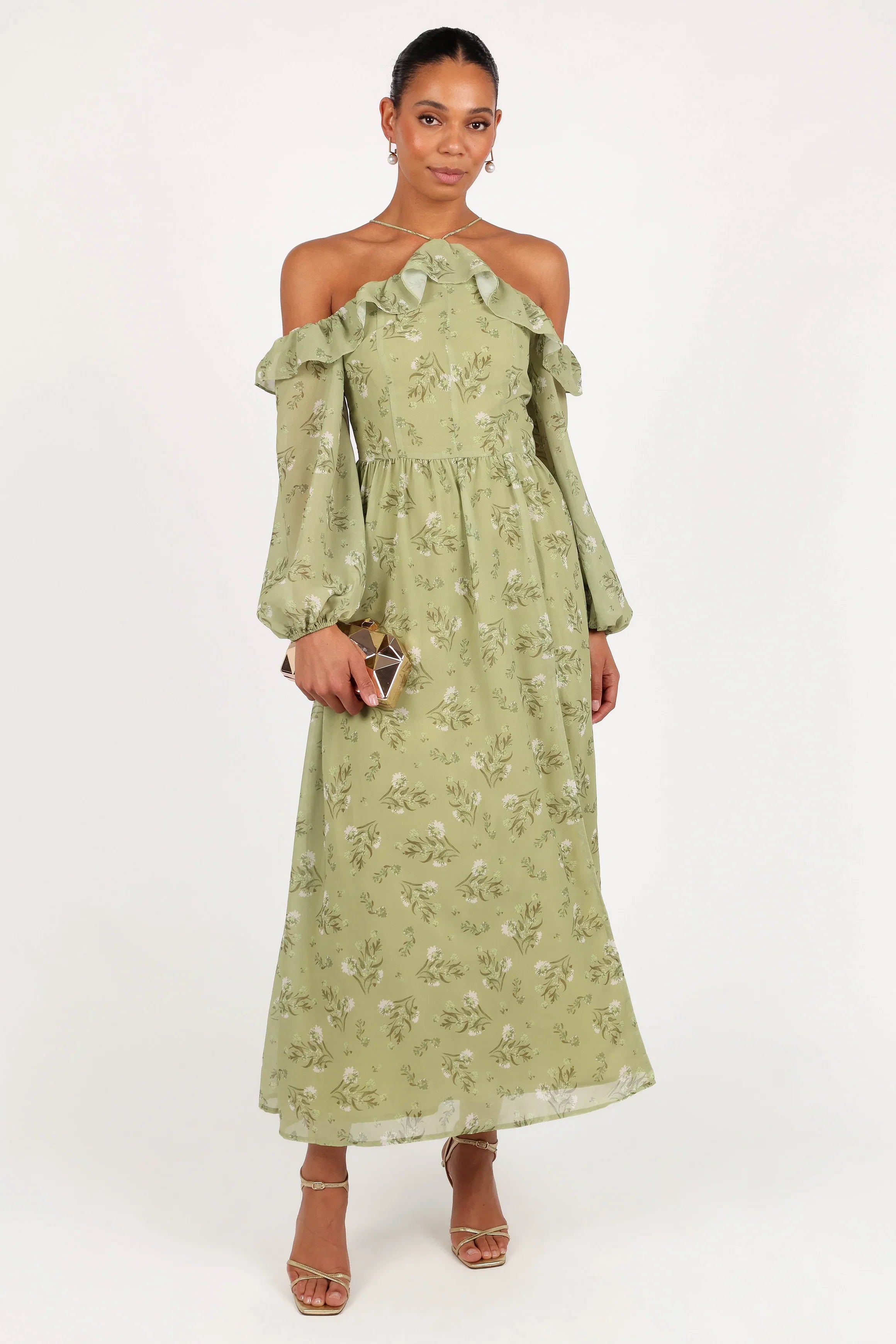 Alina Maxi Dress Sage Botanica