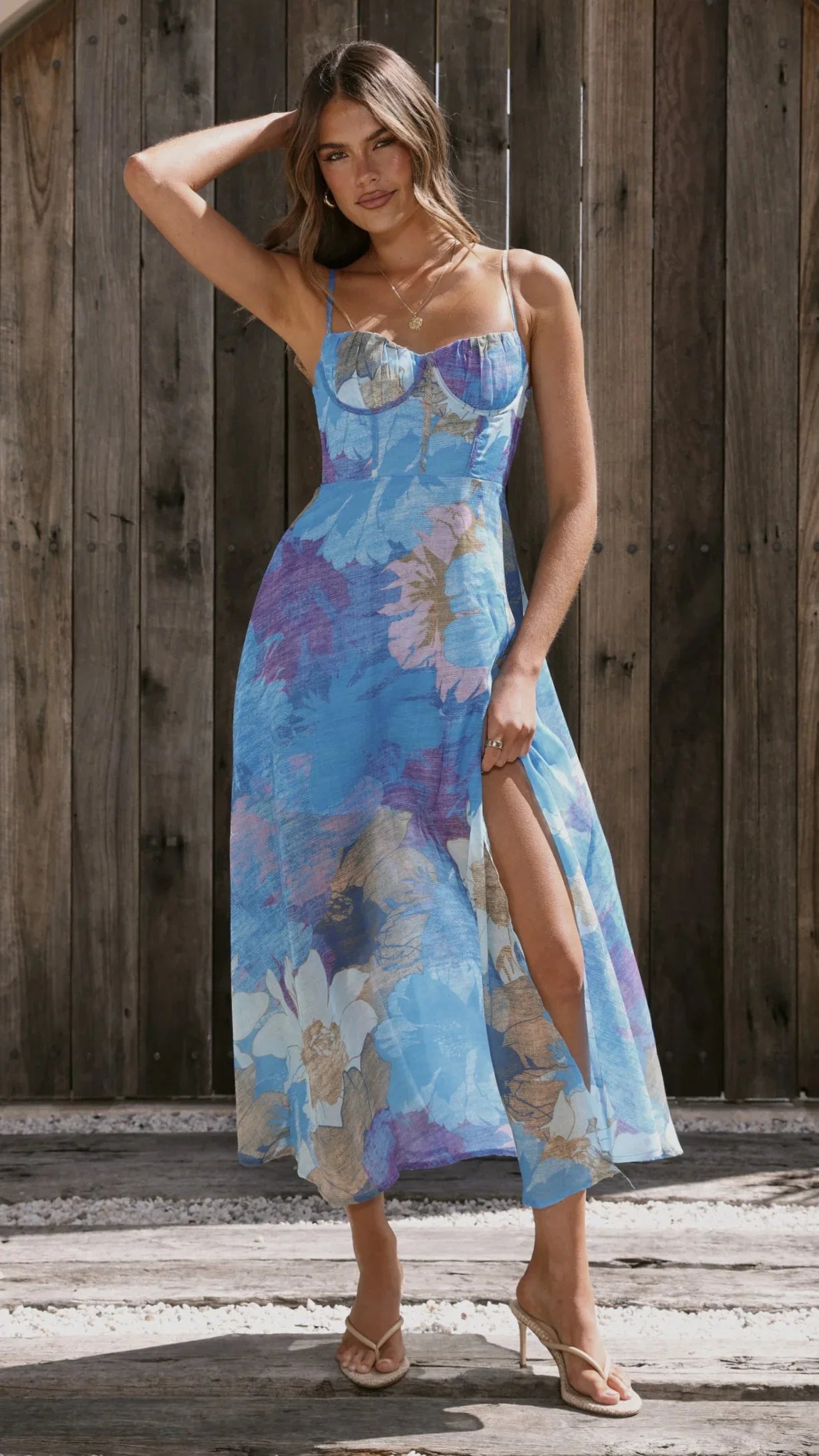 Rahima Maxi Dress Blue Floral