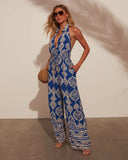 Adrienne Printed Halter Jumpsuit