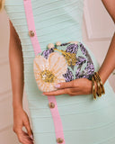 Dewy Garden Floral Sequin Clutch