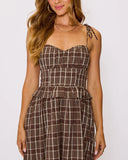 Emma Plaid Midi Dress