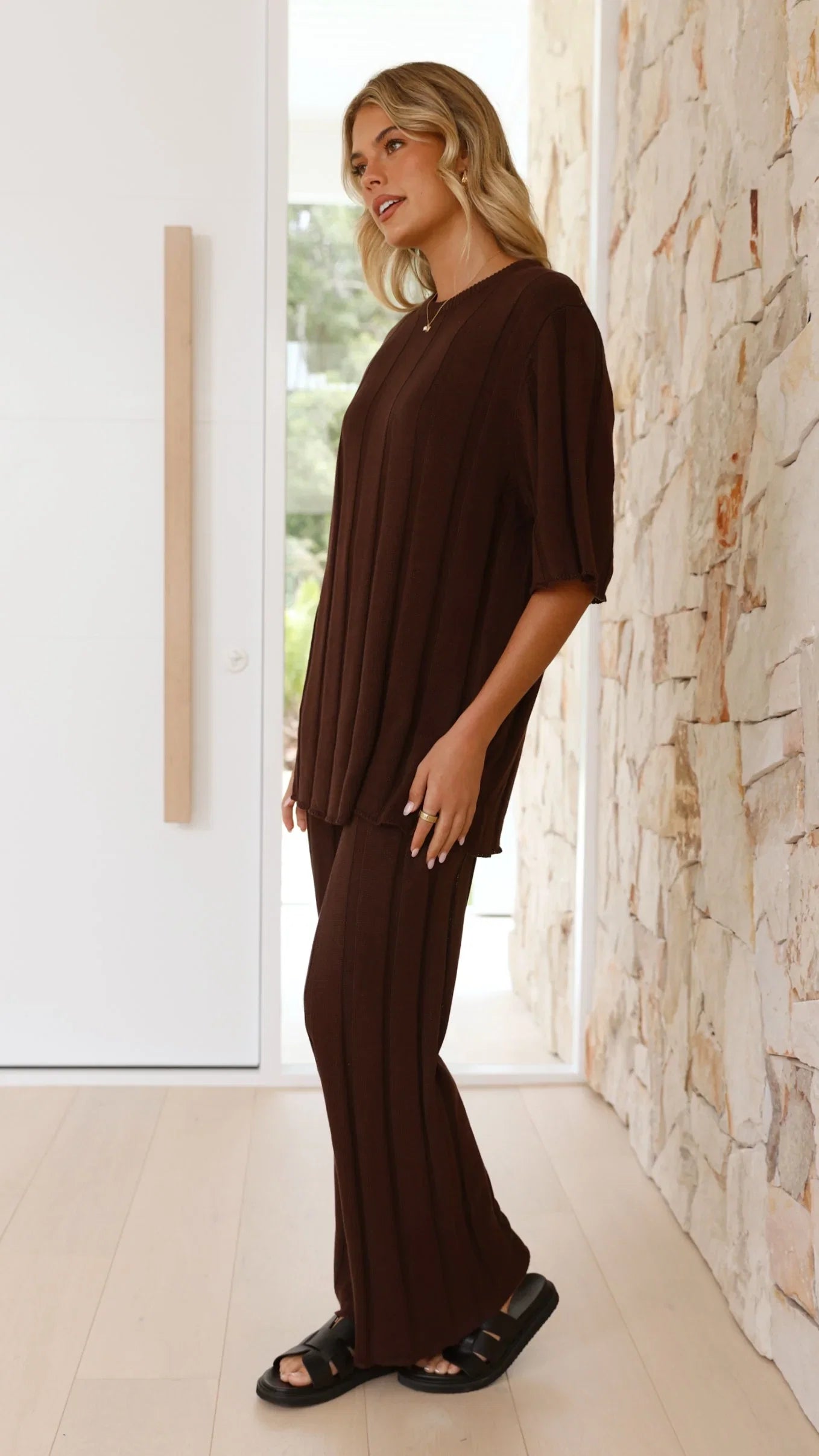 Bayu Knit Pants Brown