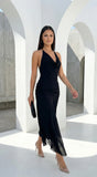 Lecce Halter Maxi Dress Black