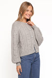 Nika Cable Knit Cardigan Grey