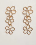 Flower Drop 18k Gold Plated Earrings