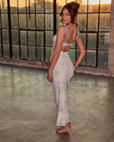 Forbidden Love Floral Print Mesh Maxi Dress