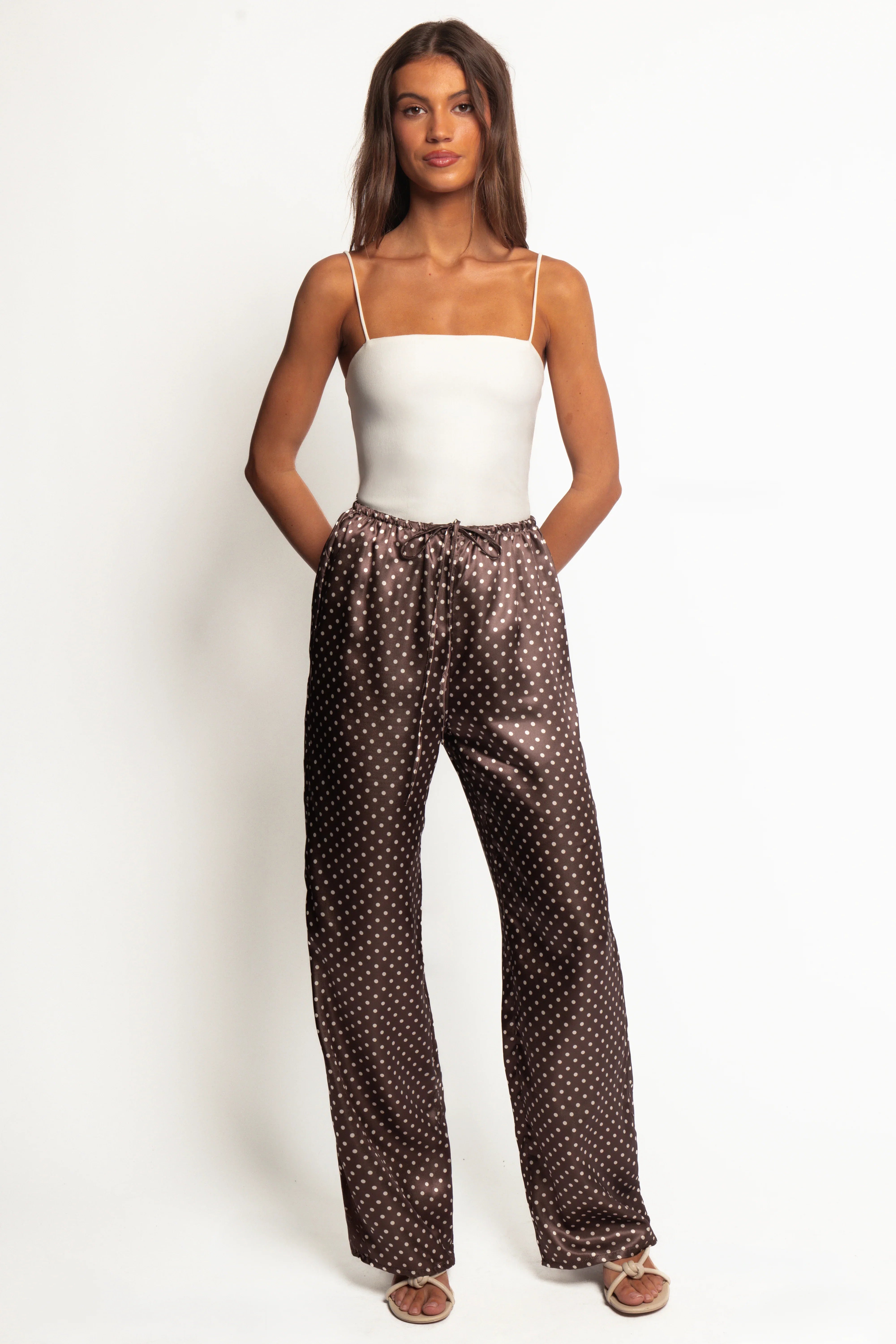 Alima Pants Brown Polka Dot