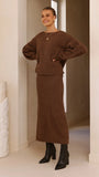 Cohen Knit Midi Skirt Chocolate