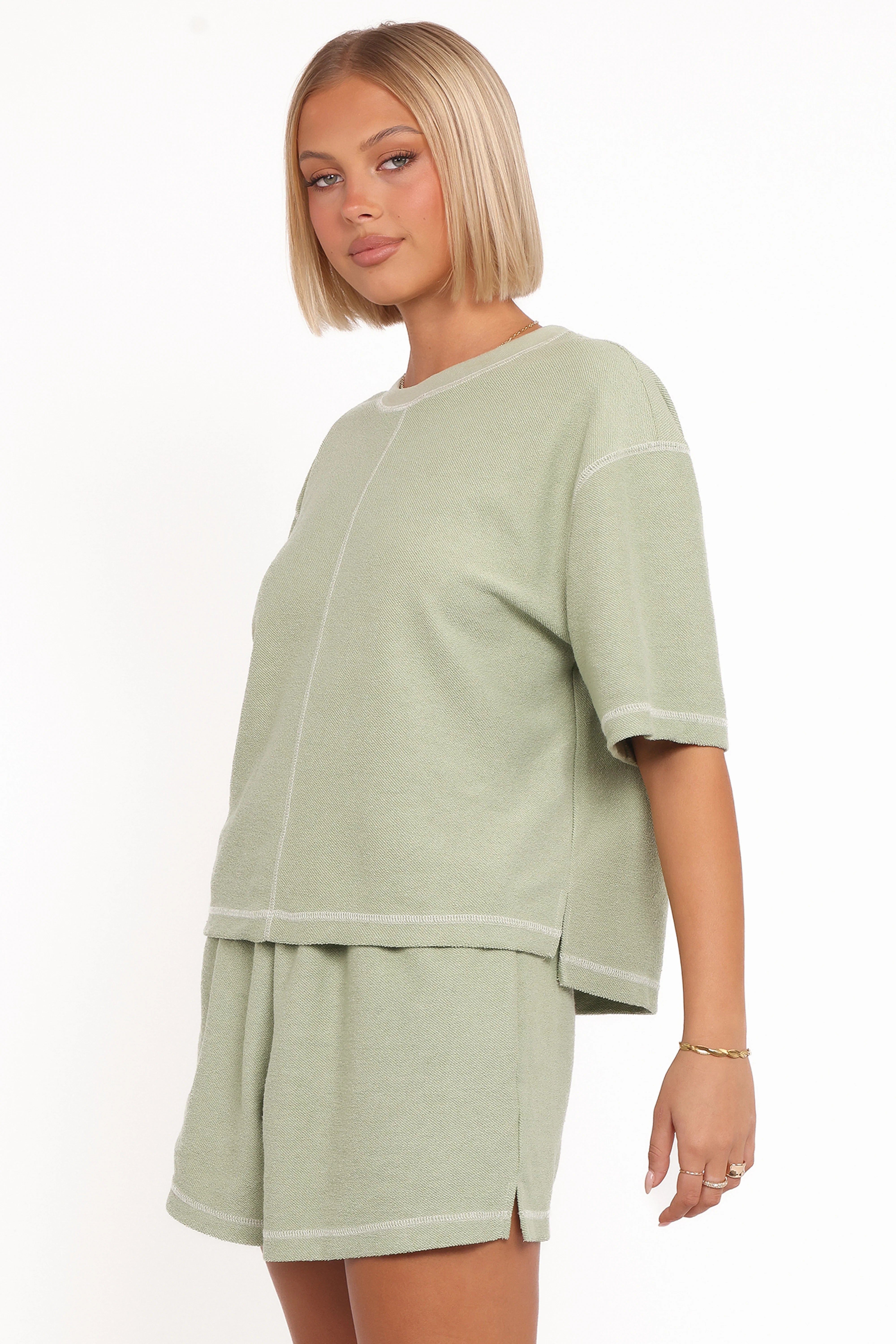 Melody Knit Short Set Matcha