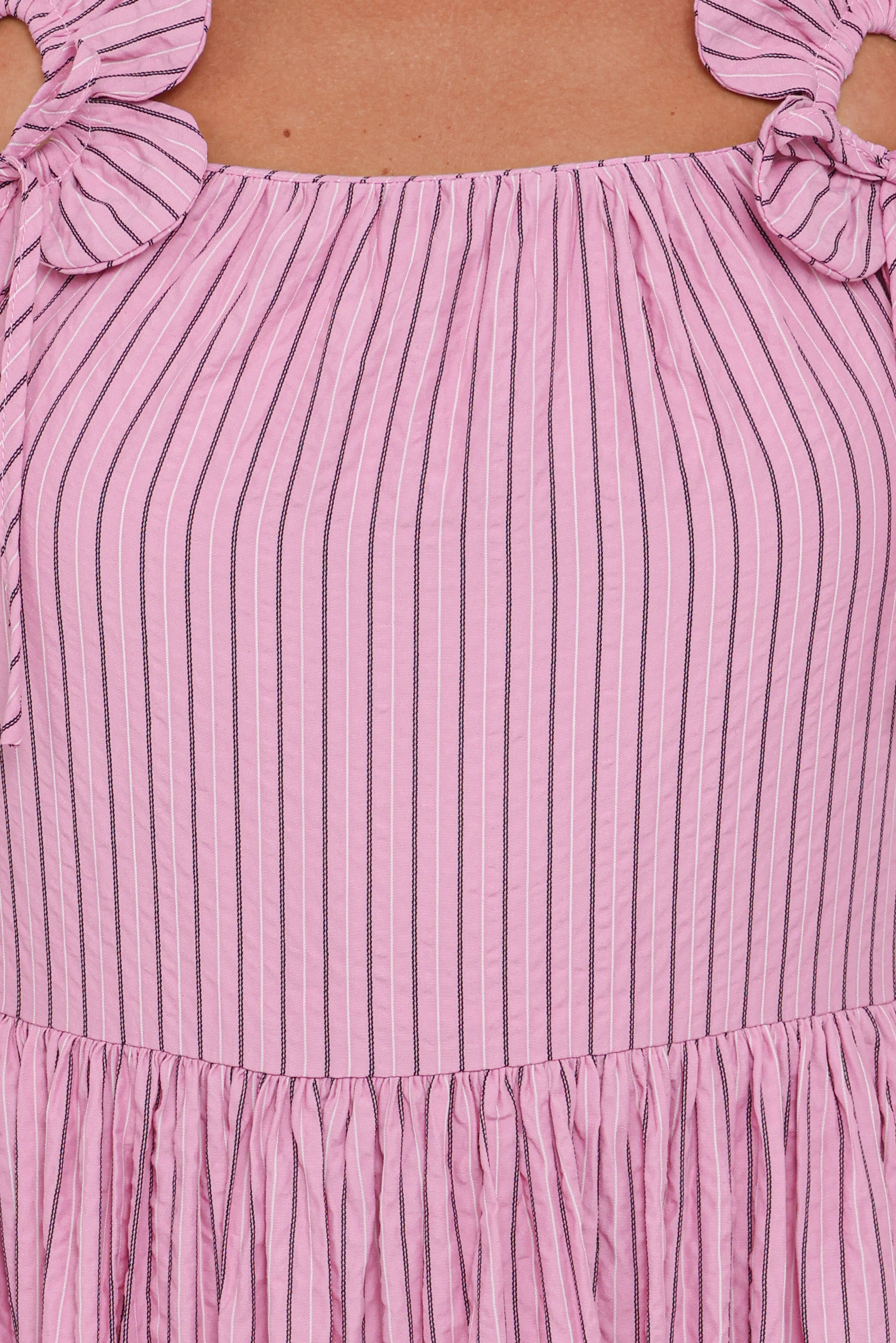 Alden Maxi Dress Pink White Stripe