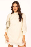 Stefania Long Sleeve Mini Dress Cream